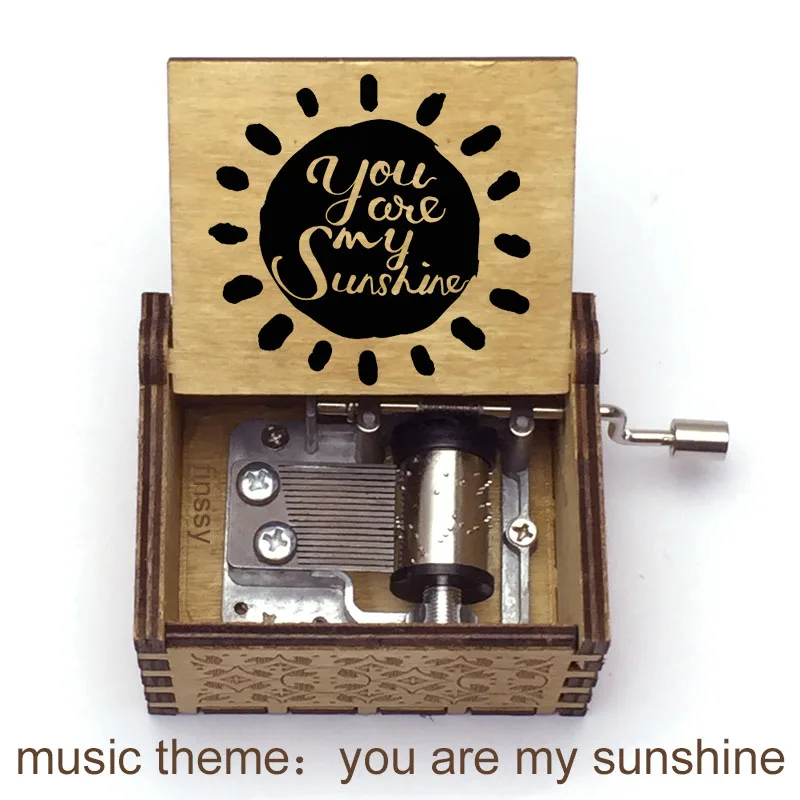 Music Box Wooden Quotes Print You Are My Sunshine For Kids Birthday Party