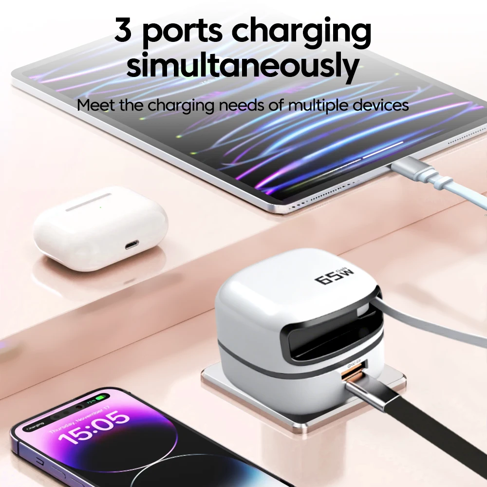 High-Power USB-C Fast Charging Portable Charger with 65W USB Adapter