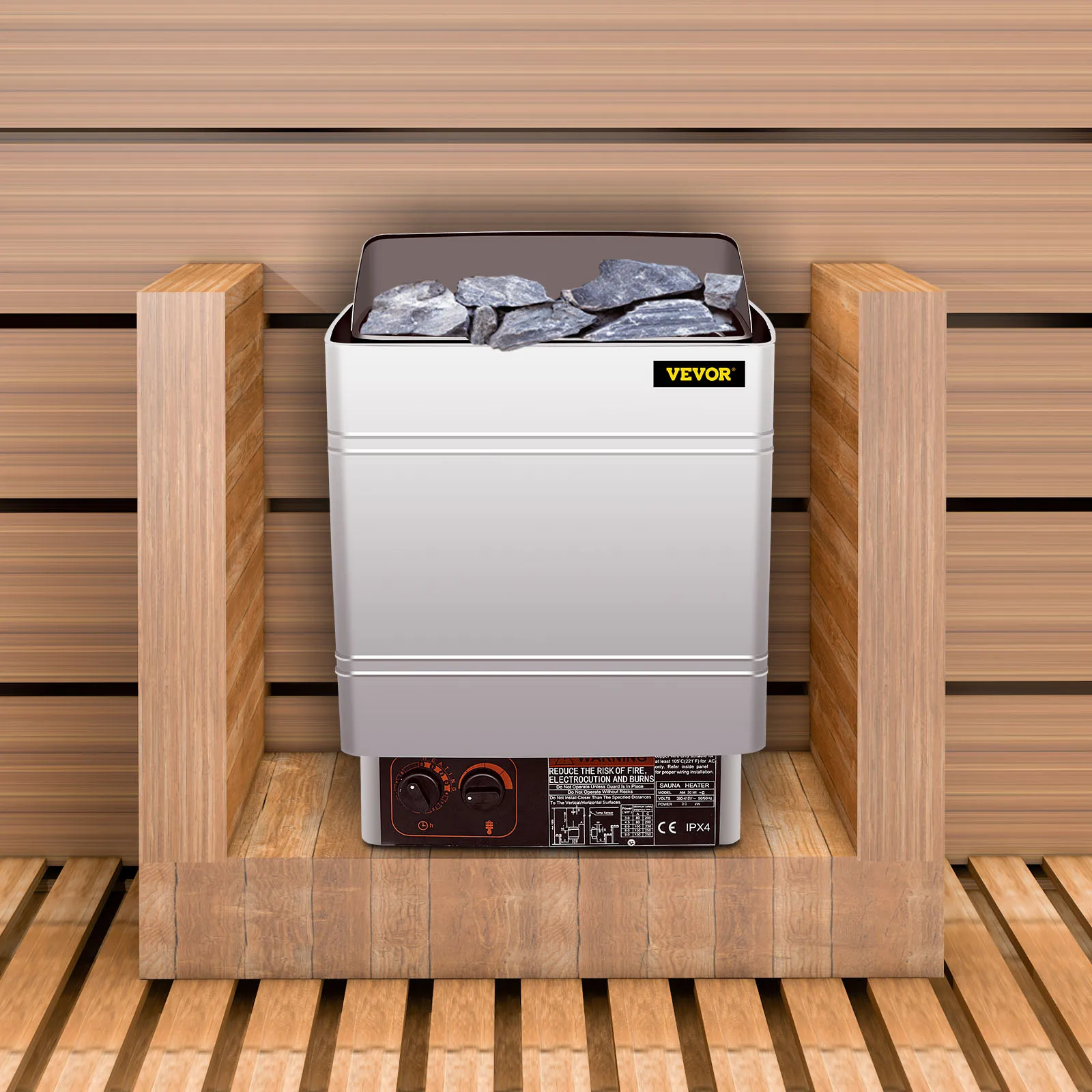 VEVOR 9KW Sauna Heater Stove Wetu0026Dry Electric Steam Generator Built-in  Control Unit Stainless Steel Sauna Heater Spa Sauna Room