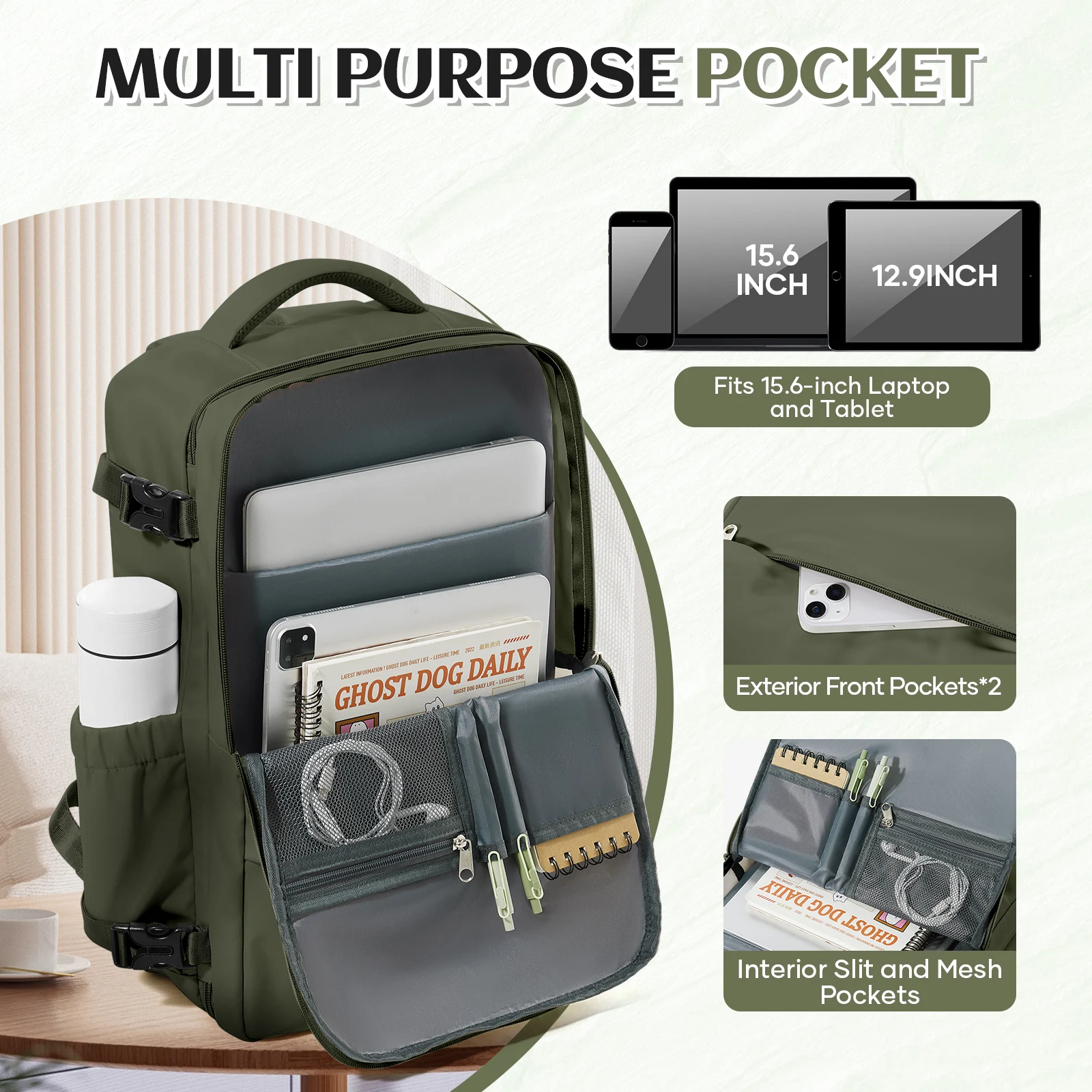 Travel Backpack For Women Men, Luggage Carry On Backpack,Hiking Bag Waterproof Sports Rucksack Casual Daypack Travel Essentials