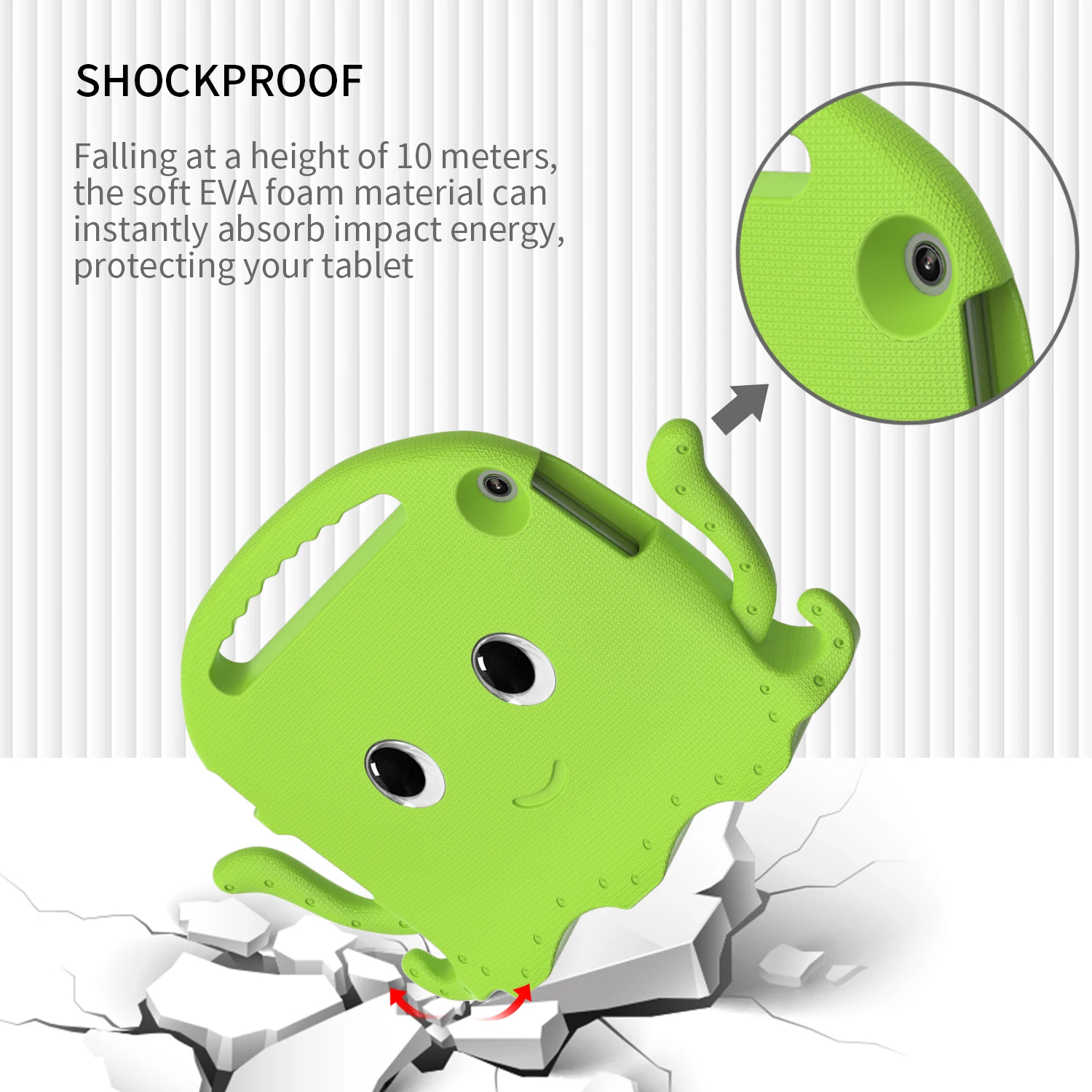 Children's Washable EVA Octopus Tablet Case with Strap - Cartoon Cover