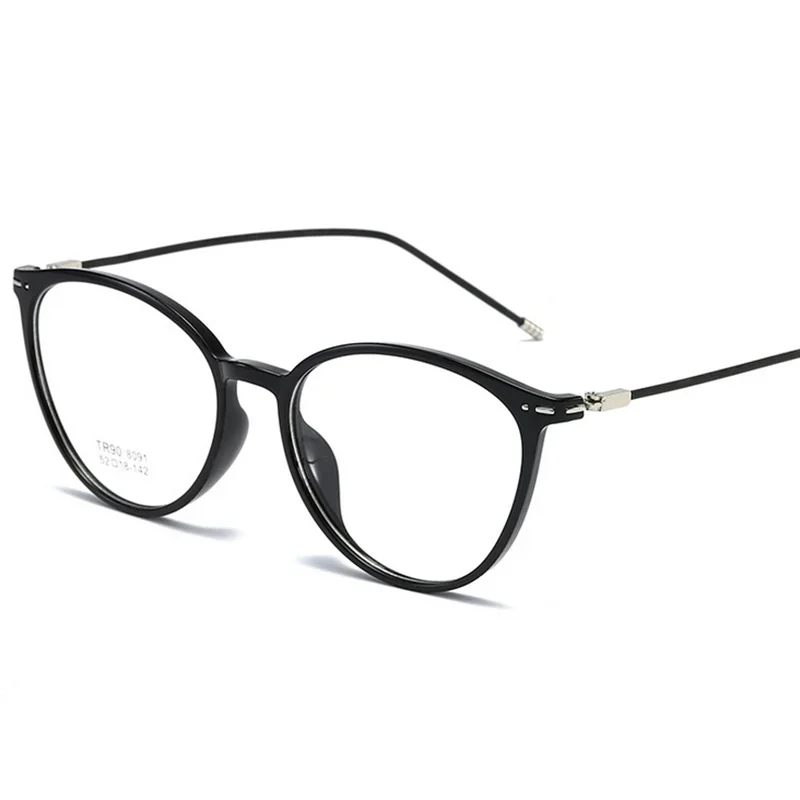 Square Finished Myopia Glasses Round Women Men Metal Thin Legs Short Sight Spectacles Prescription -0.5 -1.0 -1.5 -2.0 To -9.0 4