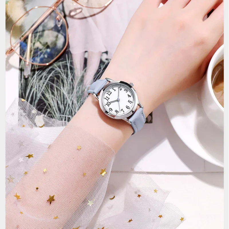 Women Quartz Watch Easy To Read Arabic Numerals Simple Dial PU Leather Strap Lady Candy Color  Reloj De Mujer Montre Femme 4