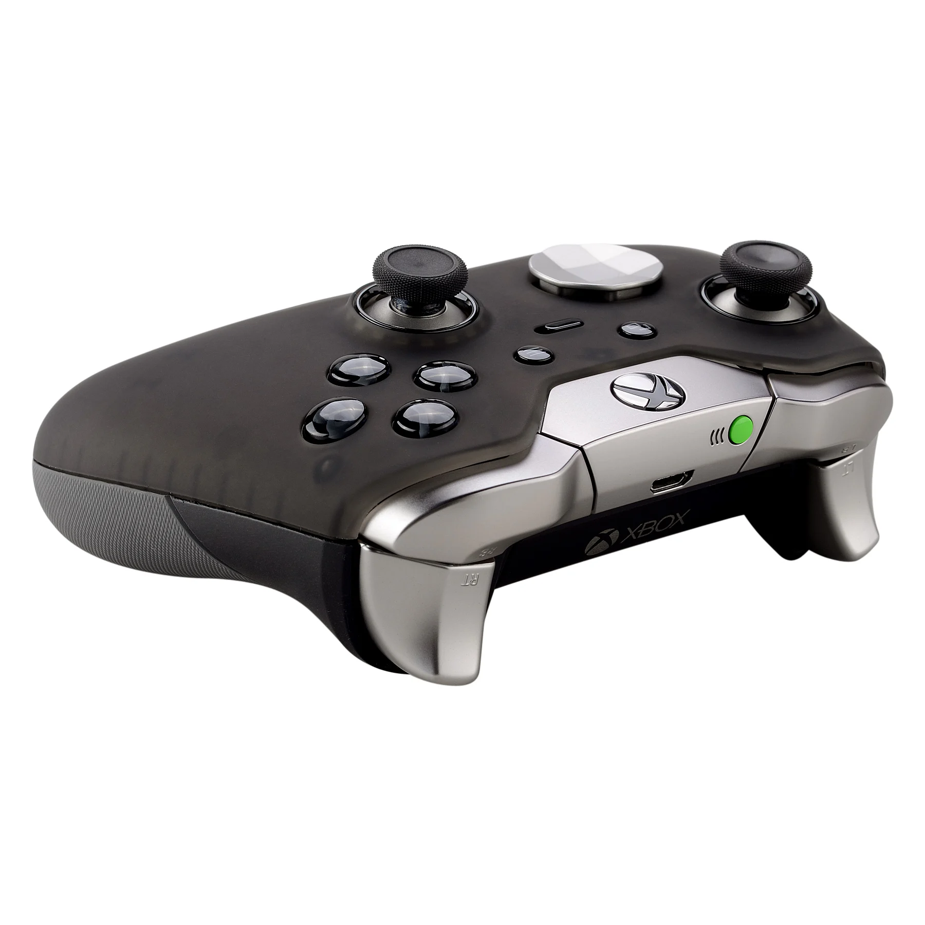 Extremerate-shell de Habitação Frontal para Xbox One Elite Controller Accent Rings Foggy Clear Black Soft Touch - Image 3