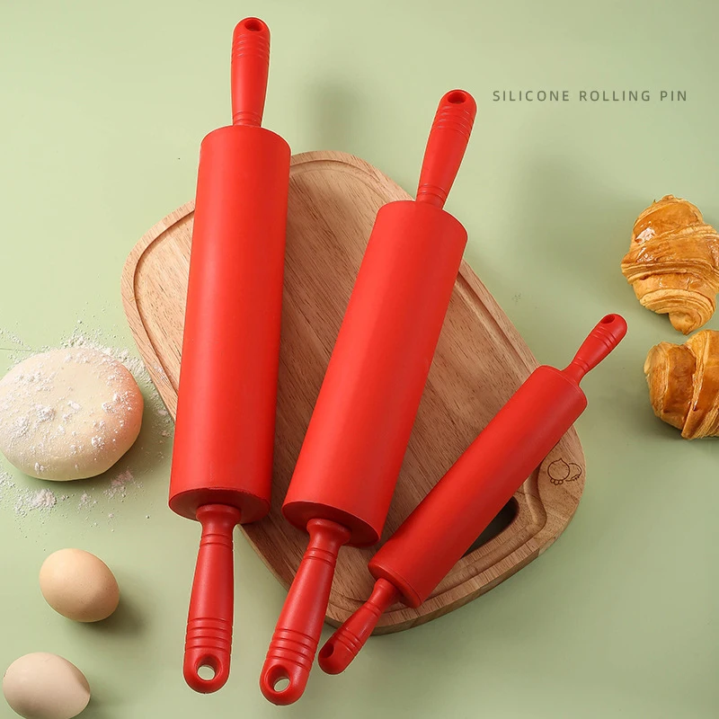 실리콘 대형 롤링 핀 롤러 비 스틱 가정용 롤링 핀 주방 DIY 베이킹 도구