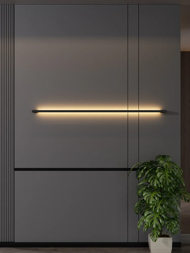 Nordic Minimalist Modern Designer 110V 220V LED Wall Lamp Living Room Hotel Aisle Corridor Bedroom Room Bedside Long Wall Light,led wall lamp