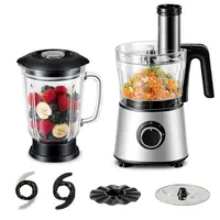 Food Processor Blender Combo for Vegetable, Dough, Electric Food Processors Slicing, 6 Cup Chopper for Meat, Puree, 2 Speeds, Sh