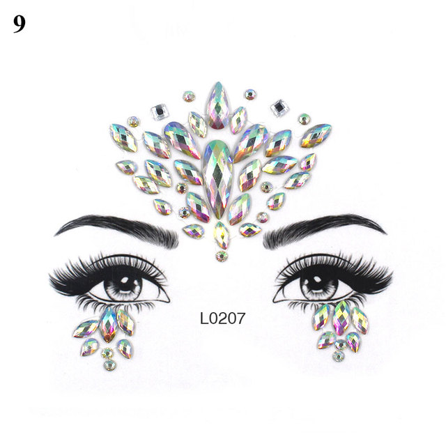 Crystal Tattoo Sticker Drill Stickers Eyes Sticker Party Face Stickers Face Decoration Diamond Masquerade Temporary Tattoo