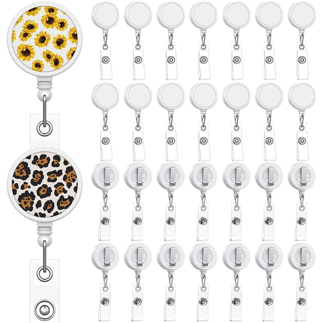 20pcs Sublimation Retractable Badge Holder Belt Clip,Blank Nurse ID Badge  Reels for Office Worker Doctor,Key Card Name Tag Holde - AliExpress