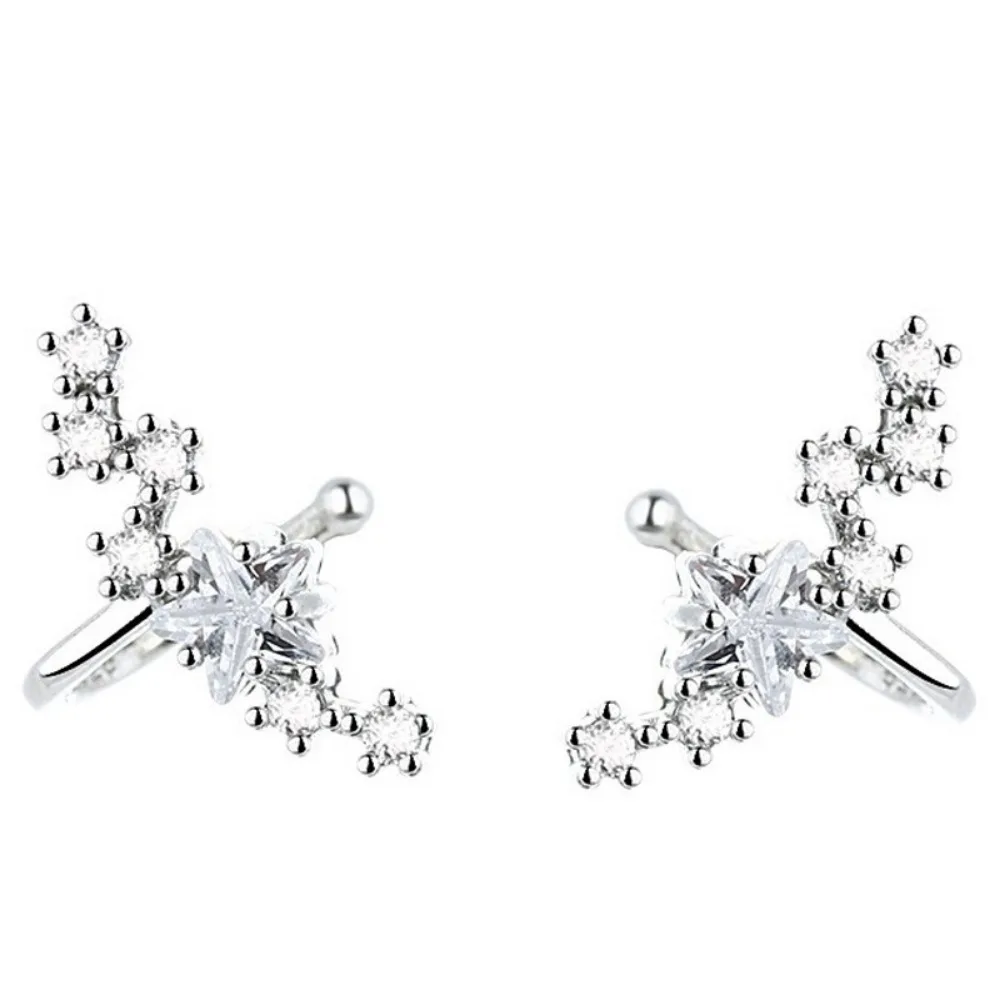 Zircon Star Without Hole Jewelry Fake Earrings Single Ear Bone Clip Earings Ear Cuffs Crystal Clip Earrings For Women