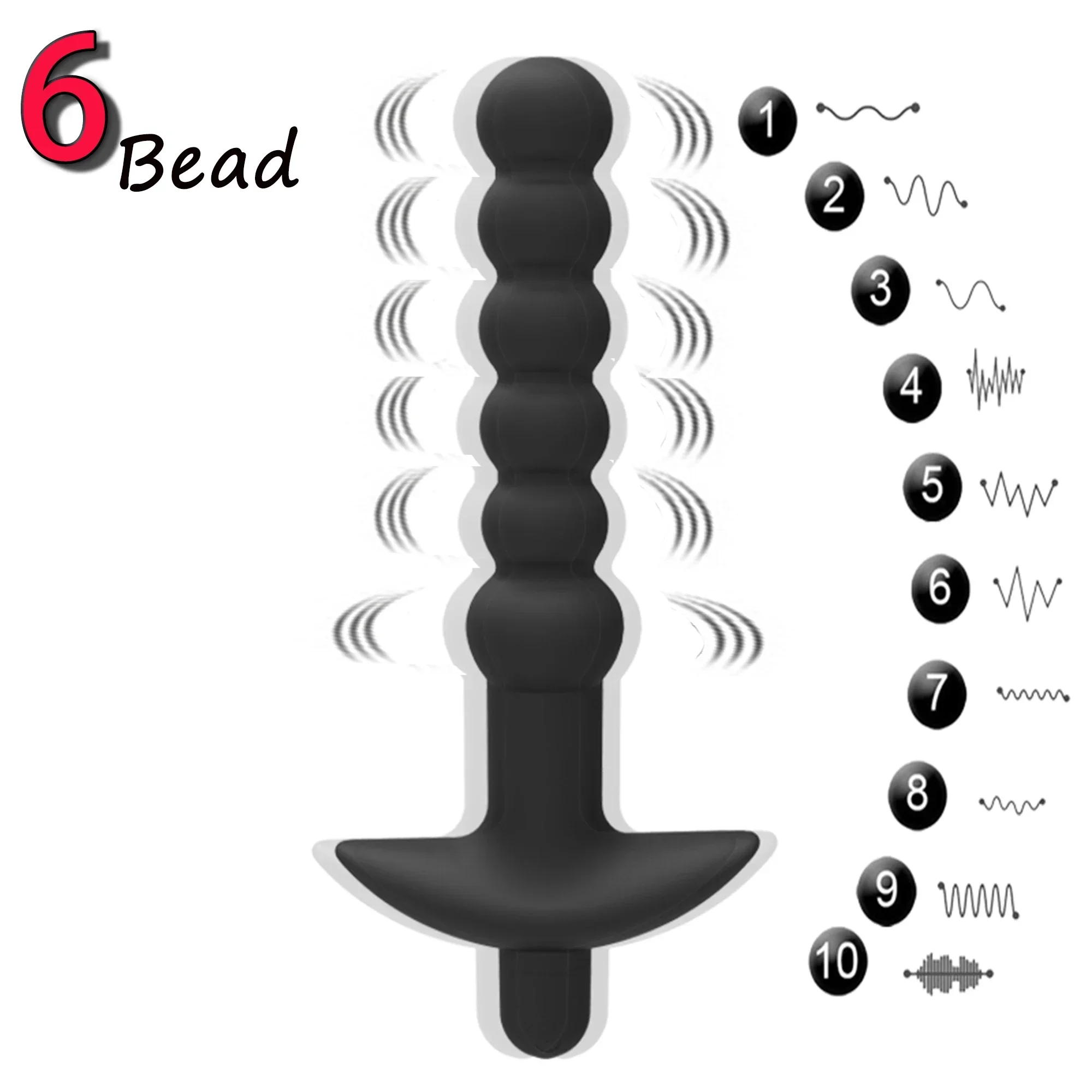 Silicone 10 Speeds Anal Plug Prostate Massager Vibrator Butt Plugs 6 Beads Sex Toys For Woman Couple Men Adult Product Sex Shop_voghion.com