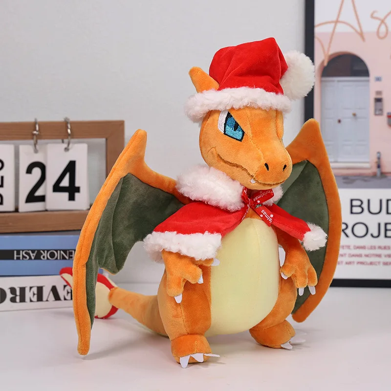 Merry Xmas Sawsbuck Poncho Charmander Pikachu Pokemons Charizard Stuffed Plush Toys Anime Pokemons Plush Toys Dolls Kids Gifts