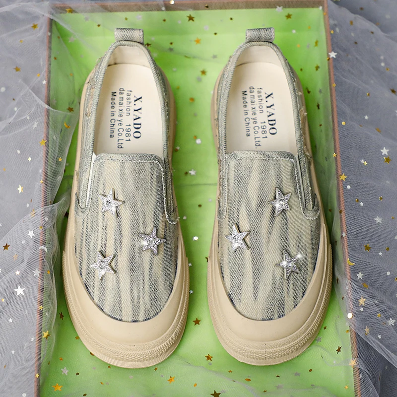 

Women's Casual Slip-on Breathable Canvas Shoes Non-Slip Walking Shoes Fashion Lightweight Comfortable Loafers Shoes for Lady