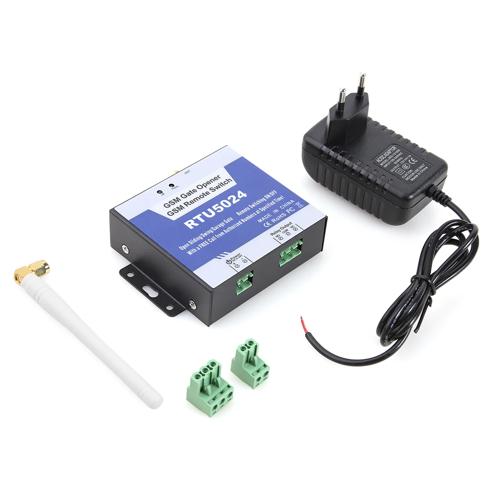 RTU5024 GSM 액세스 제어 키트 원격 무선 도어 액세스 오프너 프로그래밍 가능 4G 무료 통화 미국/EU 플러그 홈 보호