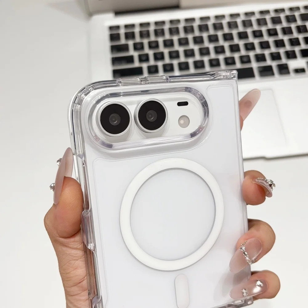 Slim Matte Acrylic Magnetic Case with HD Crystal Clear Frame