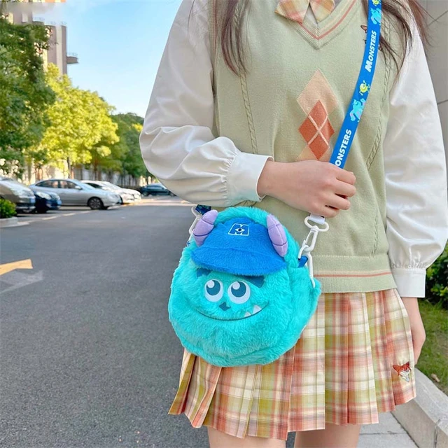 New Cartoon Anime Disney Monster Inc James P. Sullivan Plush Backpack  Shoulder Bag Makeup Storage Bag Stuffed Animal For Girls - AliExpress