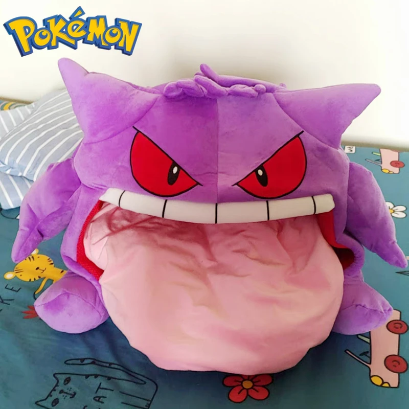 Hot Anime Pokemon Gengar Sleep Pillow Dual Purpose Nap Blanket Cute