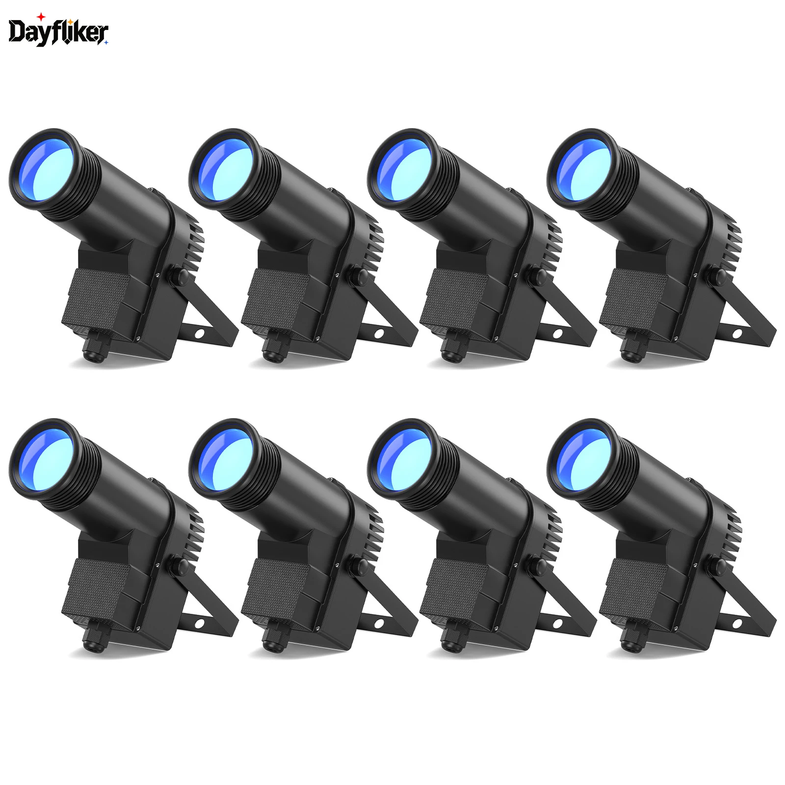 DayFlicker 30W 8Pcs LT-LED Pinspot Par Light Stage Effect Light Sound Active DMX512 RGBW for Christmas Home Decor DJ KTV Disco