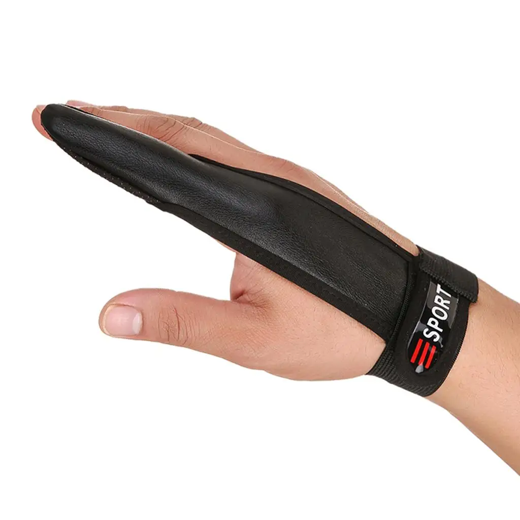 Casting Single-finger Fishing Glove Protector Finger Stall NonSlip Fishermen PU Leather Gloves for Surf Fishing Accessorie Black