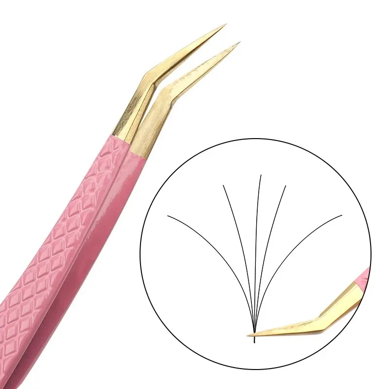 속눈썹 연장을위한 1 Pcs 속눈썹 족집게 스테인레스 스틸 고정밀 정전기 방지 족집게 메이크업 도구 속눈썹 연장