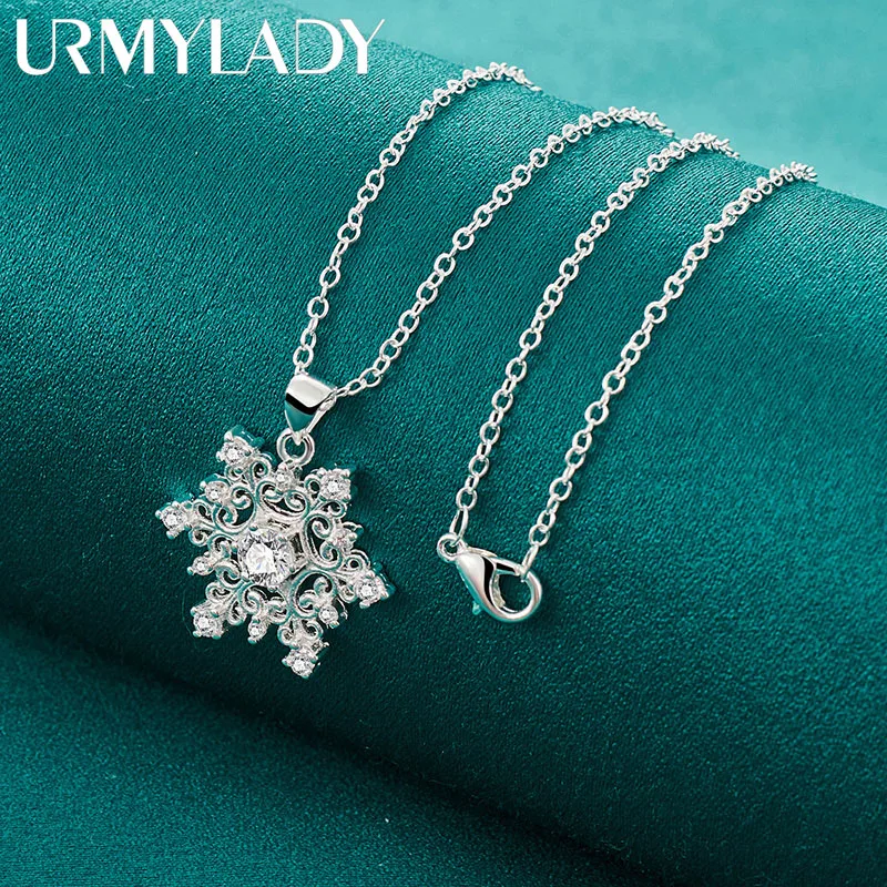 Sterling Silver Snowflake Charm with Single Nano Gem