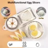 Multifunctional Egg Slicers 2-in-1 Egg Cutter Stainless Steel PP Base Cutter Mold Kitchen Gadget For Home Kitchen Picnic Camping