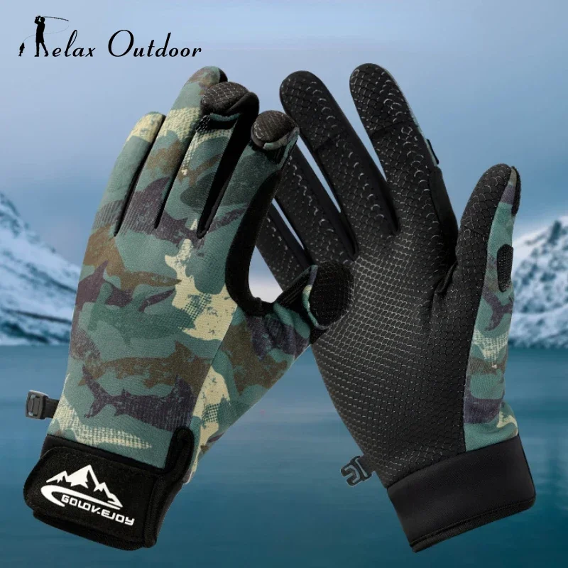 

1 Pair Winter Fishing Gloves 3 Finger Flip Fingerless Gloves Non-slip Waterproof Warm Winter Gloves for Fishing Cycling Running