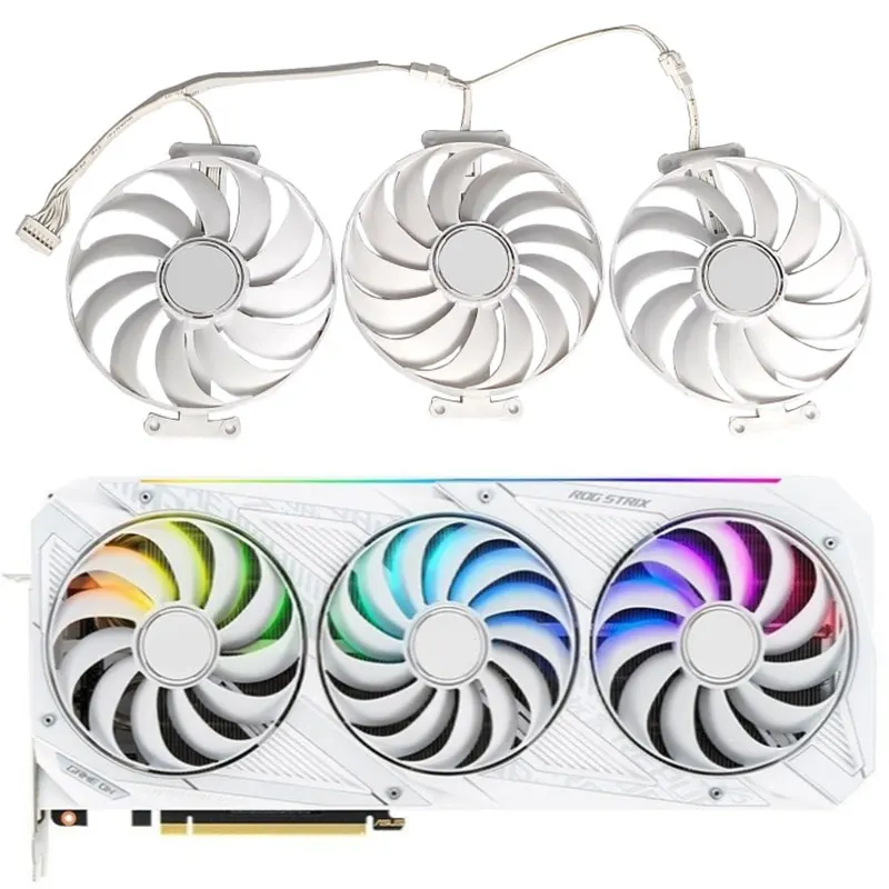 Nuovo Rtx3090 3080 3070 Gpu Fan Muslimex 7Pin Per Asus Rog Strix Rtx 3070 Rtx 3080 Rtx 3090 White Oc Version Gaming