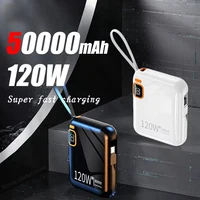 120W 50000mAh Portable Power Bank High Capacity Cable Two-way Fast Charging Mini Powerbank for iPhone Samsung ﻿New - Image 2