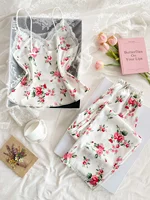 Ensemble 2 pièces pour femmes, haut et pantalon en dentelle imprimés, élégant et romantique, confortable et respirant, vêtements pour femmes 2