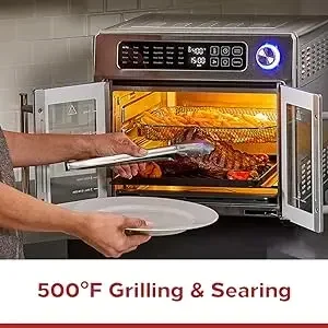 Description Picture 6 of itemQWEmeril Lagasse (4-00675-02) 26 QT Extra Large Air Fryer with Grill Plate,Convection Toaster Oven with French Doors,Stainless S