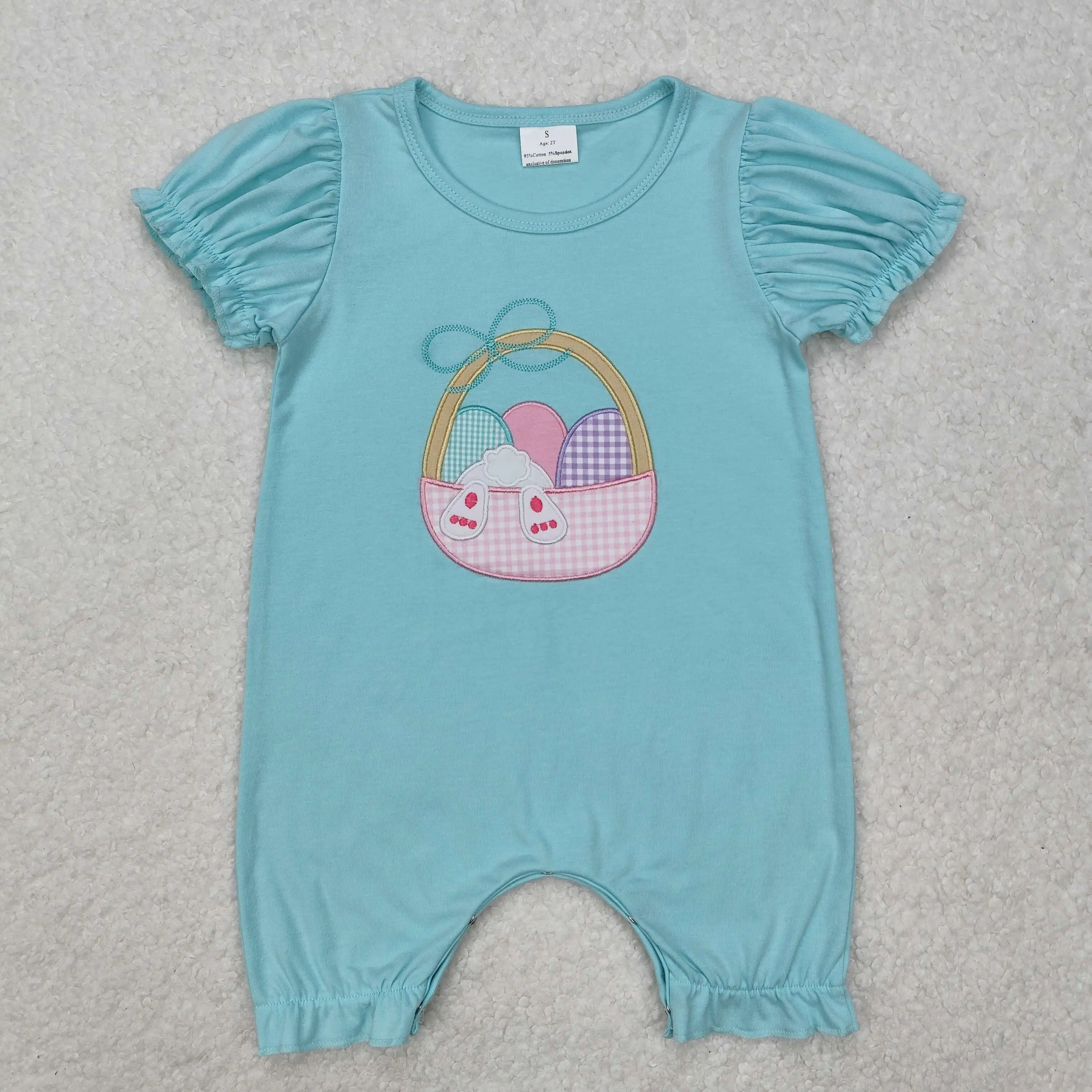 3.27y NEW stock baby summer girls romper wholesale boutique fishing float red bow blue vest rompers
