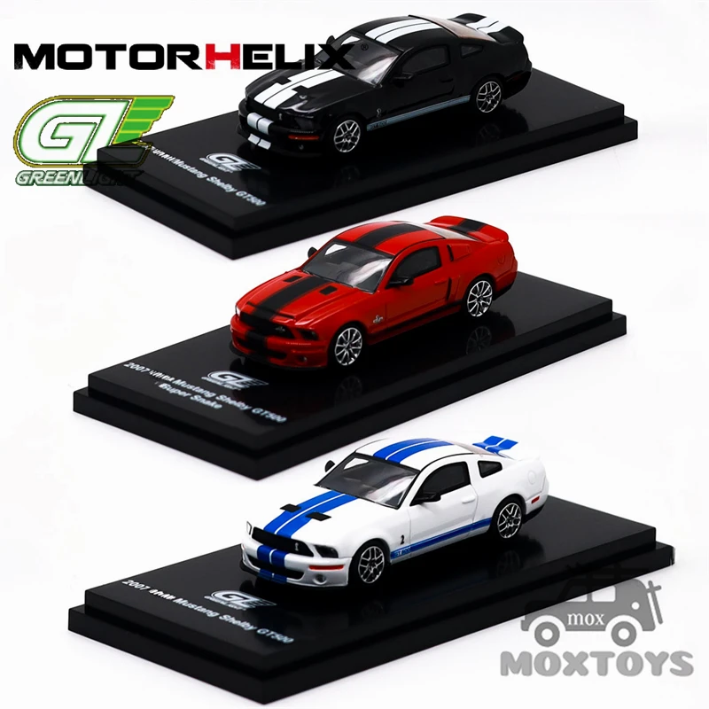 그린라이트 & 모터헬릭스 1:64 머스탱 쉘비 GT500 2007 다이캐스트 모델카