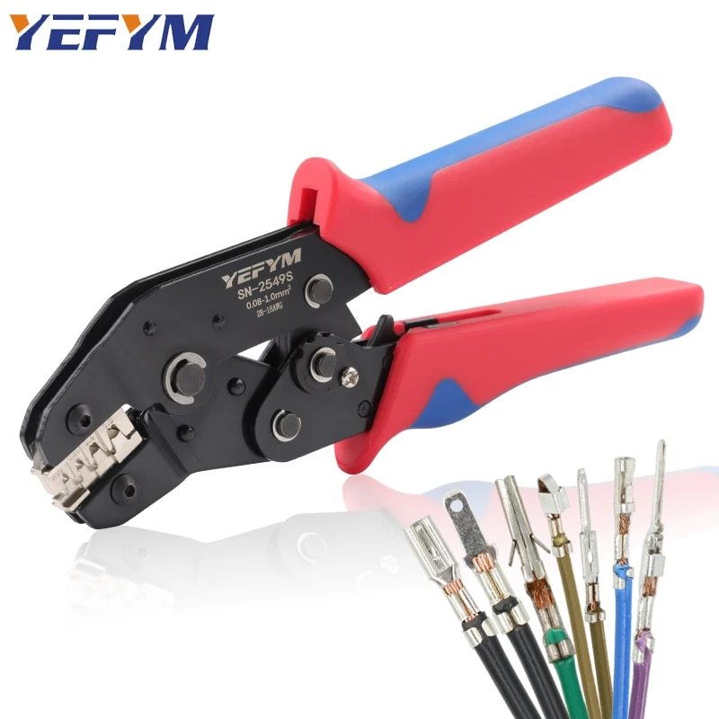 SN-2549S Crimping Tools For PH2.0/XH2.54/2.8/3.0/3.96/KF2510/JST Terminal 0.08-1.0mmÂ²/AWG28-18 Wire Ratcheting Pliers