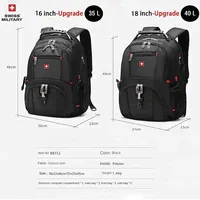 תיק מחשב SWISS 17 אינץ' עמיד למים עם יציאת טעינה USB בסגנון שוויצרי, תיק מולטיפונקציונלי לבית הספר, מוצ'ילה לטיולים ונסיעות 6