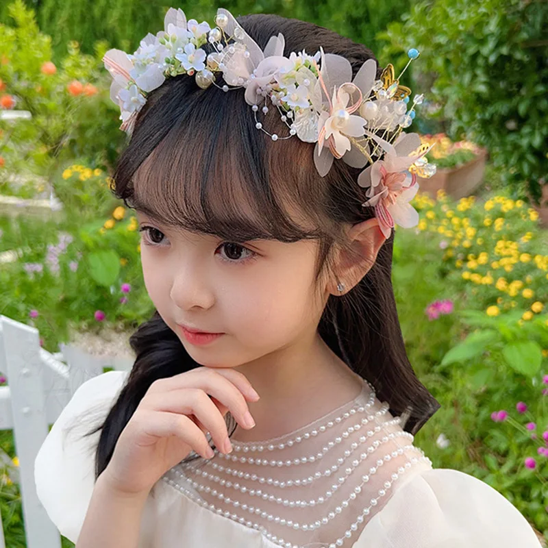 

Женский цветочный венок, искусственная тиара с цветами, головной убор для свадьбы, вечеринки, фестиваля, свадебная повязка для волос, украшения для волос для принцессы