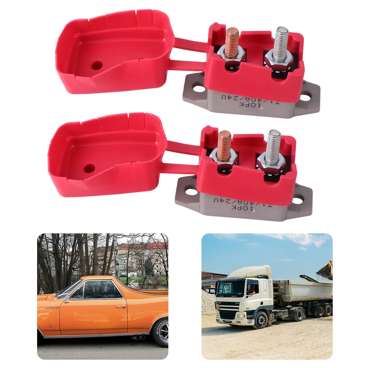 

Автоматический сброс автоматического выключателя предохранителя типа Гвоздика болта с крышкой, 2 шт., 40 А, 12 В/24 В