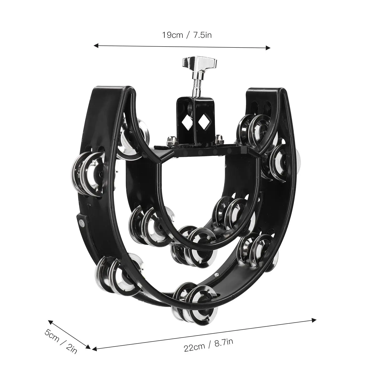 Multifunctional Hi-Hat Tambourine Bell Rattle Drum Set with Loose Double Row Bells for Percussion and Party Use