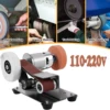 110-220V Electric Belt Sander DIY Polishing Grinding Machine Cutter Edges Sharpener US Plug Multifunction Power Tool Sandbelt 1
