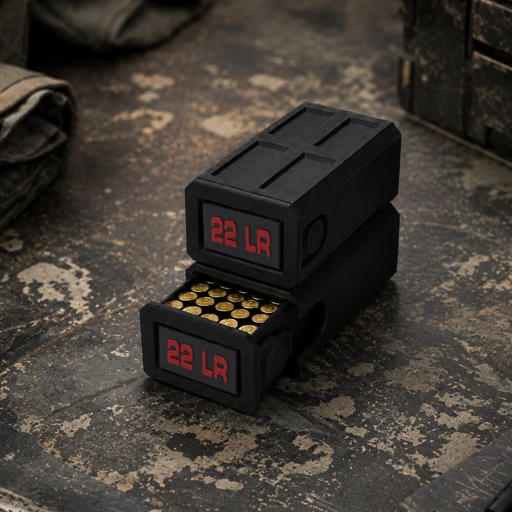 Compact Portable Ammunition Storage Box - 50-Round Capacity with Quick-Access Drawer
