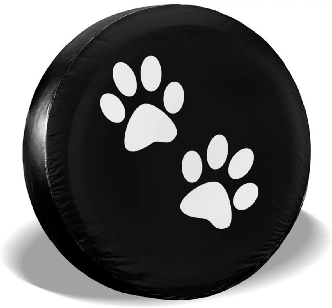 

Paw Print Spare Tire Cover Waterproof Dust-Proof UV Sun Wheel Tire Cover Fit for Jeep,Trailer, 16 Inch