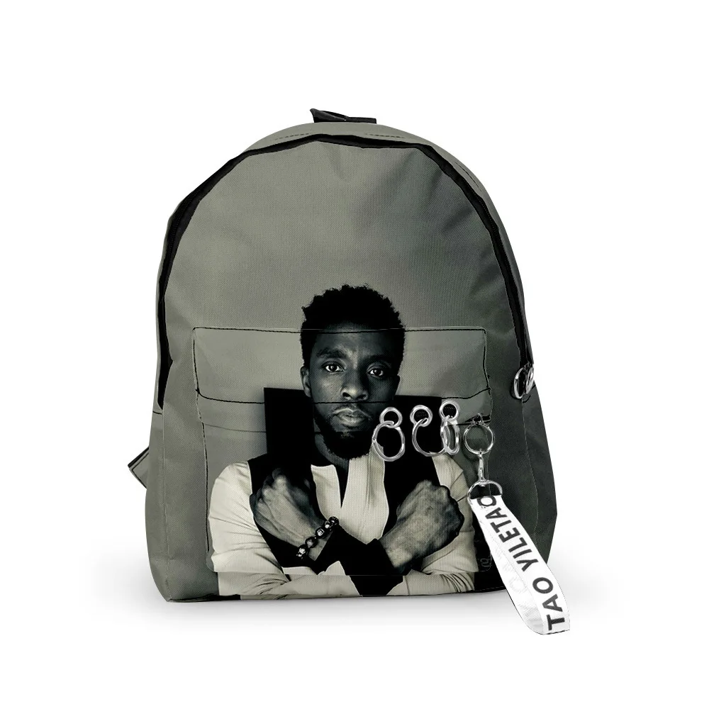 Classic Chadwick Boseman Backpacks Boys/Girls pupil School Bags 3D Print Keychains Oxford Waterproof Funny Cute Small Backpacks