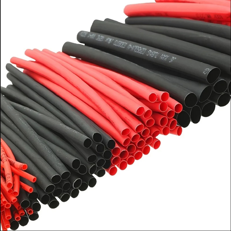 Tubing 2:1 Assortment Polyolefin Tube Car Cable Sleeving Wrap Wire Kit 127pcs Black Red Heat Shrink