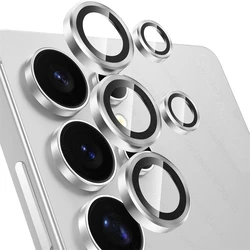 Titanium Alloy Camera Protector Ring with 9H HD Glass Rear Lens Case for S26 5G (3PCS) (Silver - 03)
