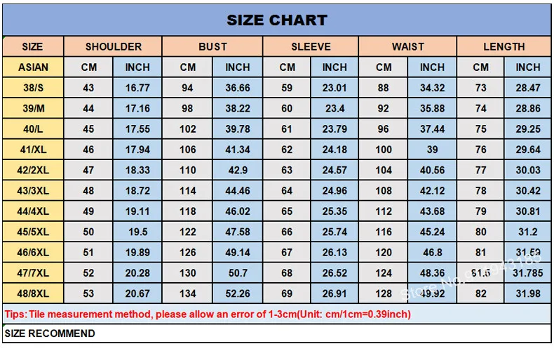 Shirt Size Chart