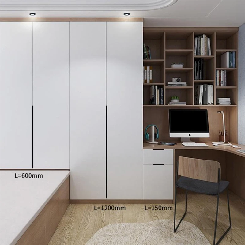 Furniture Handles Kitchen Door Handles Invisible Aluminum Alloy Drawer Wardrobe Cabinet Door Concealed Handle