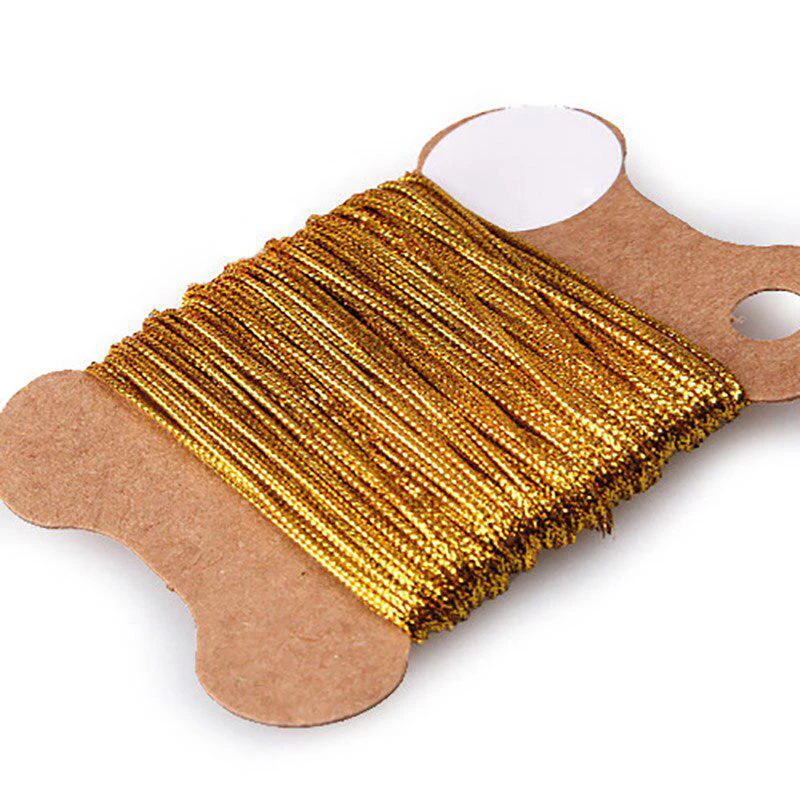 Packaging Cord 100m Rope Golden Silver Cord Gift Packaging String Metallic Jewelry Thread Cord DIY Tag Line Bracelet Making Label Mark Lanyard