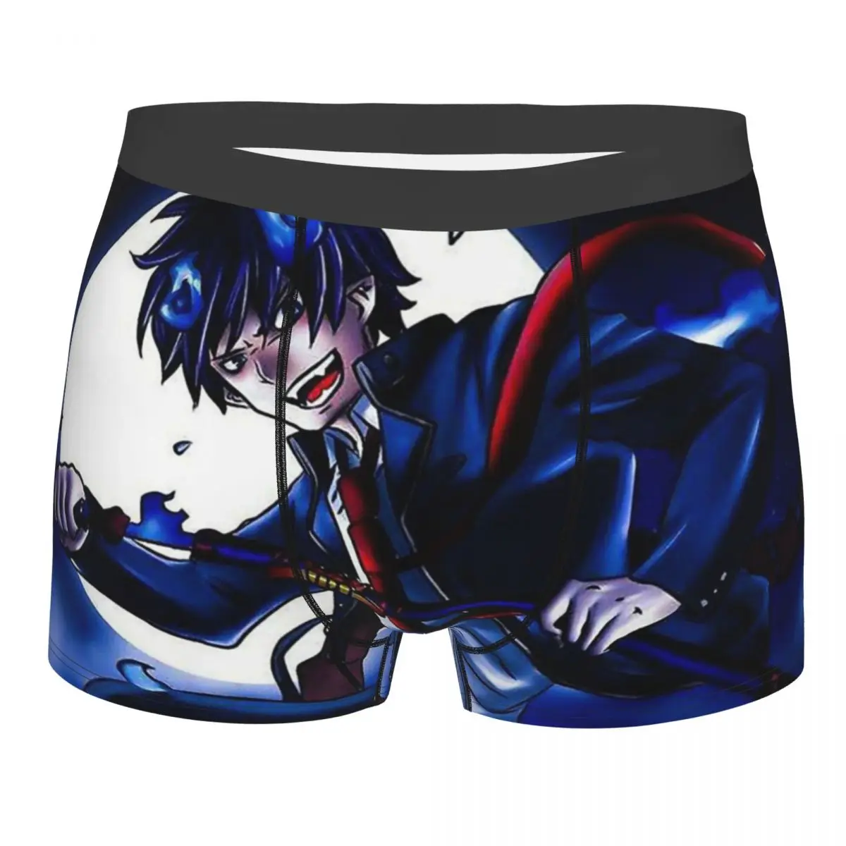 

Мужские хлопковые трусы синего цвета с изображением демона