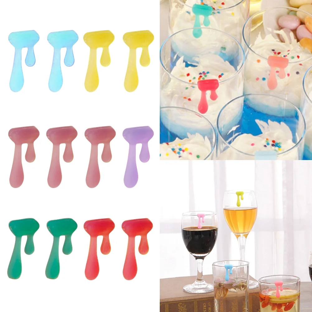 

Wine Glass Marker Silicone Wate Drop Creative Reusable Cup Sign Wine Identifier for Champagne Martini Cocktails
