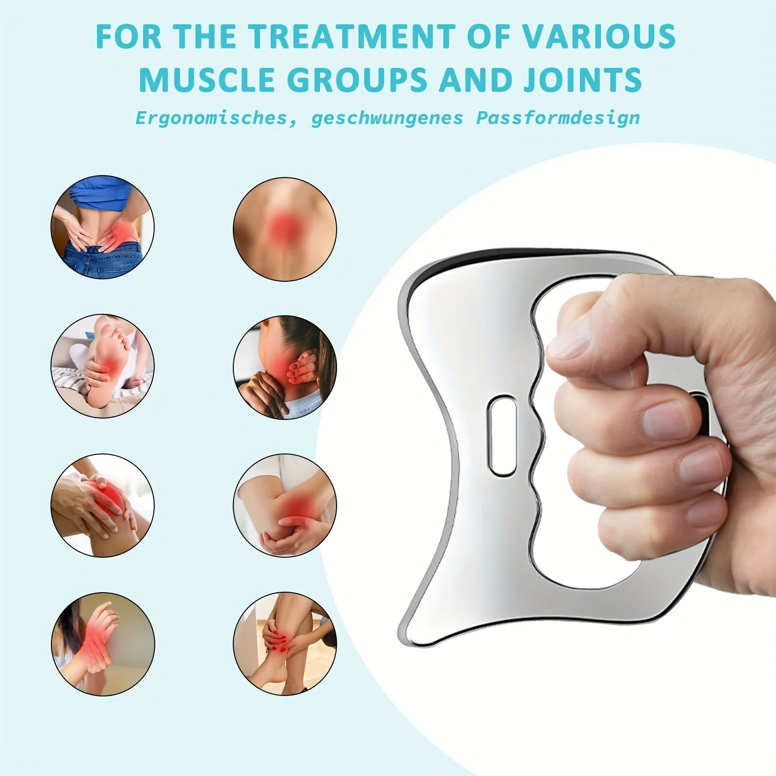 Stainless steel gua sha tools, gua sha scraping massage tools for physiotherapy and gua sha massage scraper tools 5